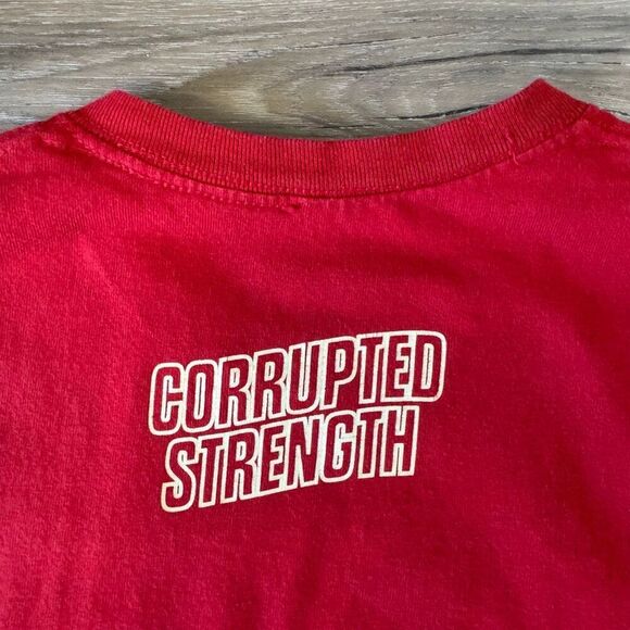 Corrupted Strength Red Misfits Gym Shirt Size Small Fitness Training Work Out - Picture 4 of 5